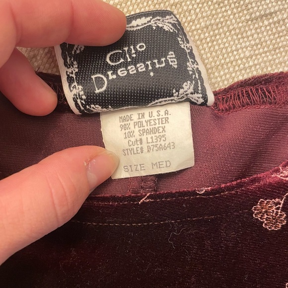 BURGUNDY AND FLORAL SLEEVELESS DRESS BY DRESSING CLIO M - Picture 5 of 5